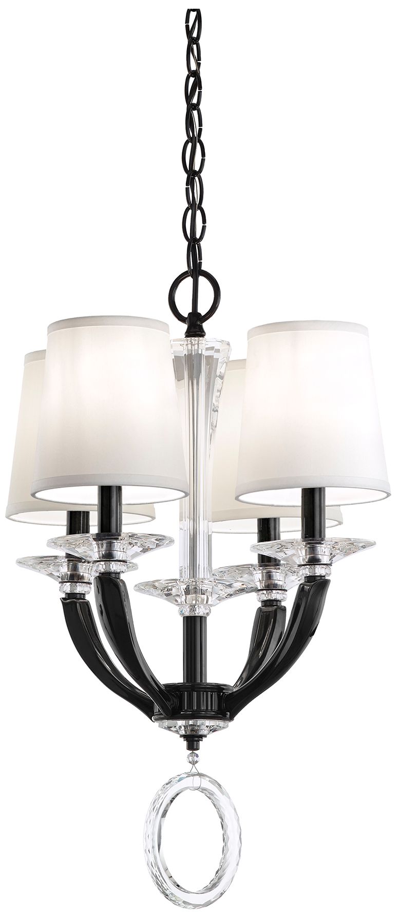 Emilea 23.5"H X 4-Light Crystal Chandelier in Jet