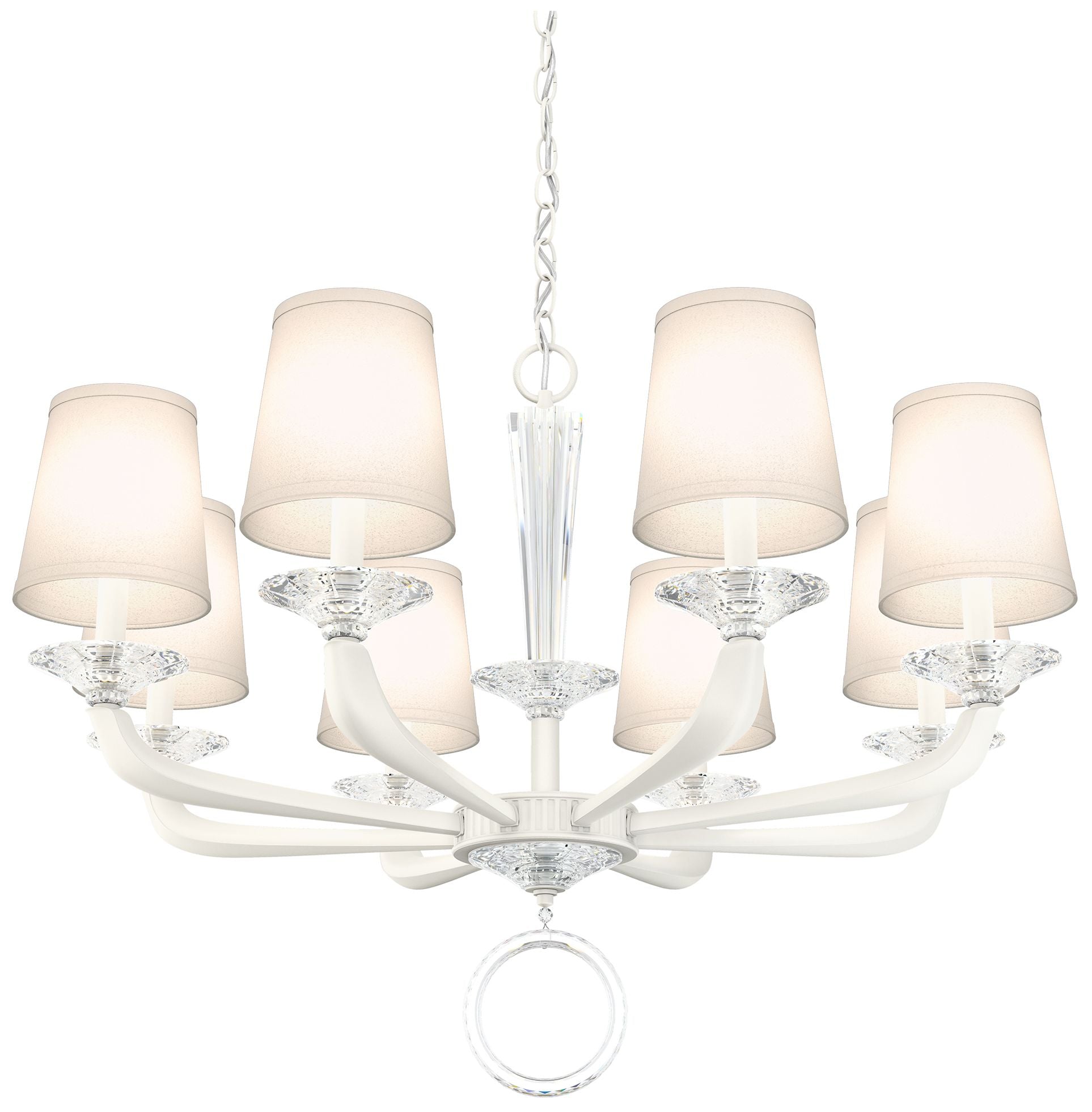 Emilea 24"H X 8-Light Crystal Chandelier in White