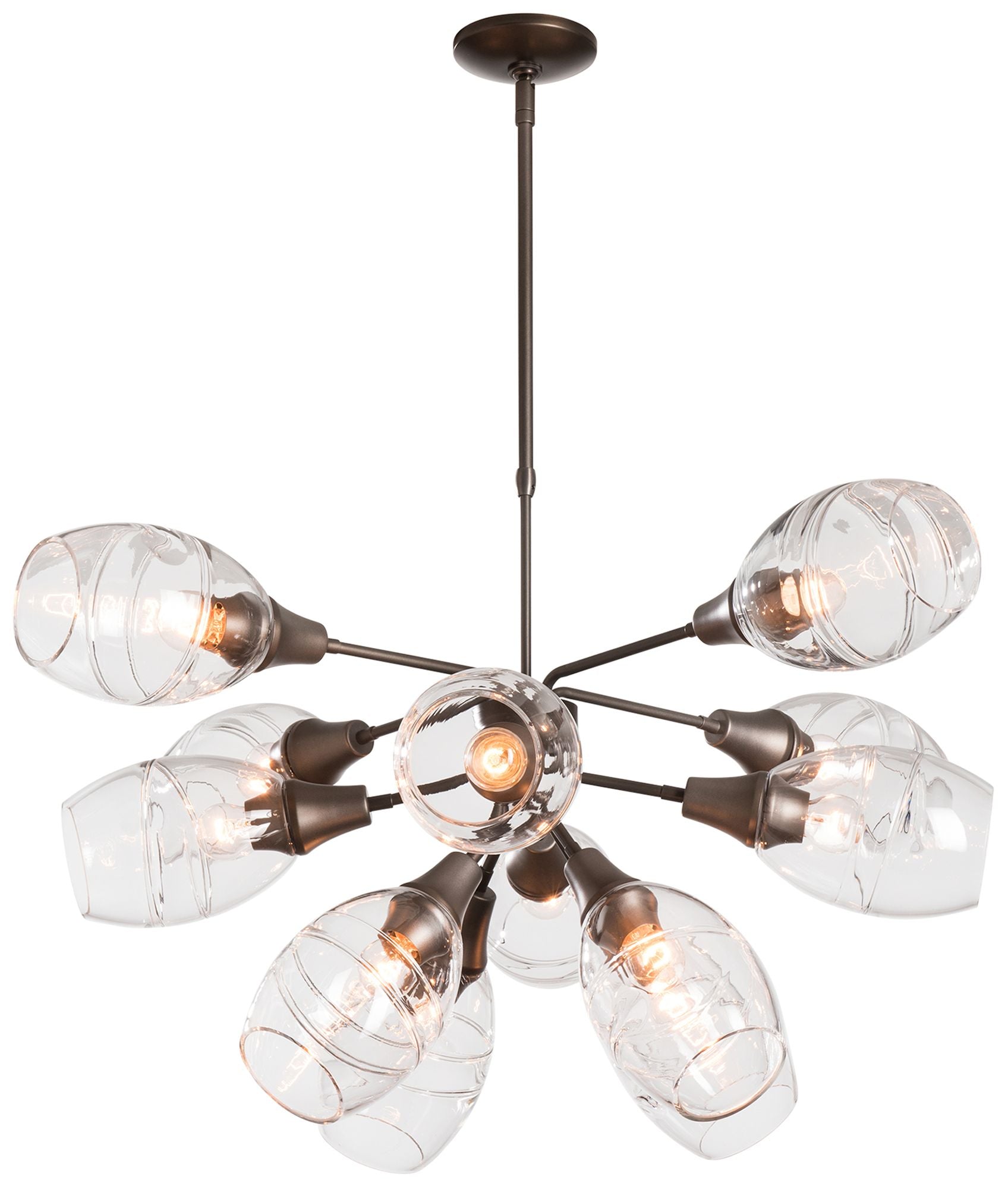 Ensemble Dark Smoke Finish Clear Chandelier