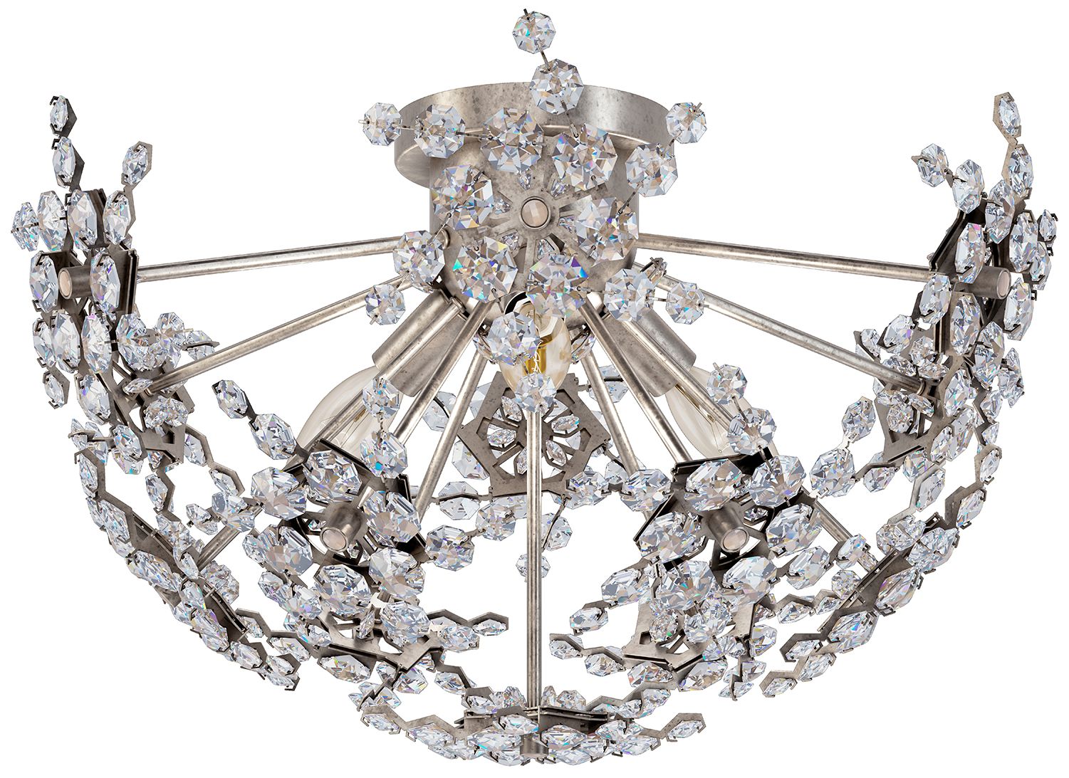 Esteracae 11"H X 3-Light Crystal Mount Chandelier
