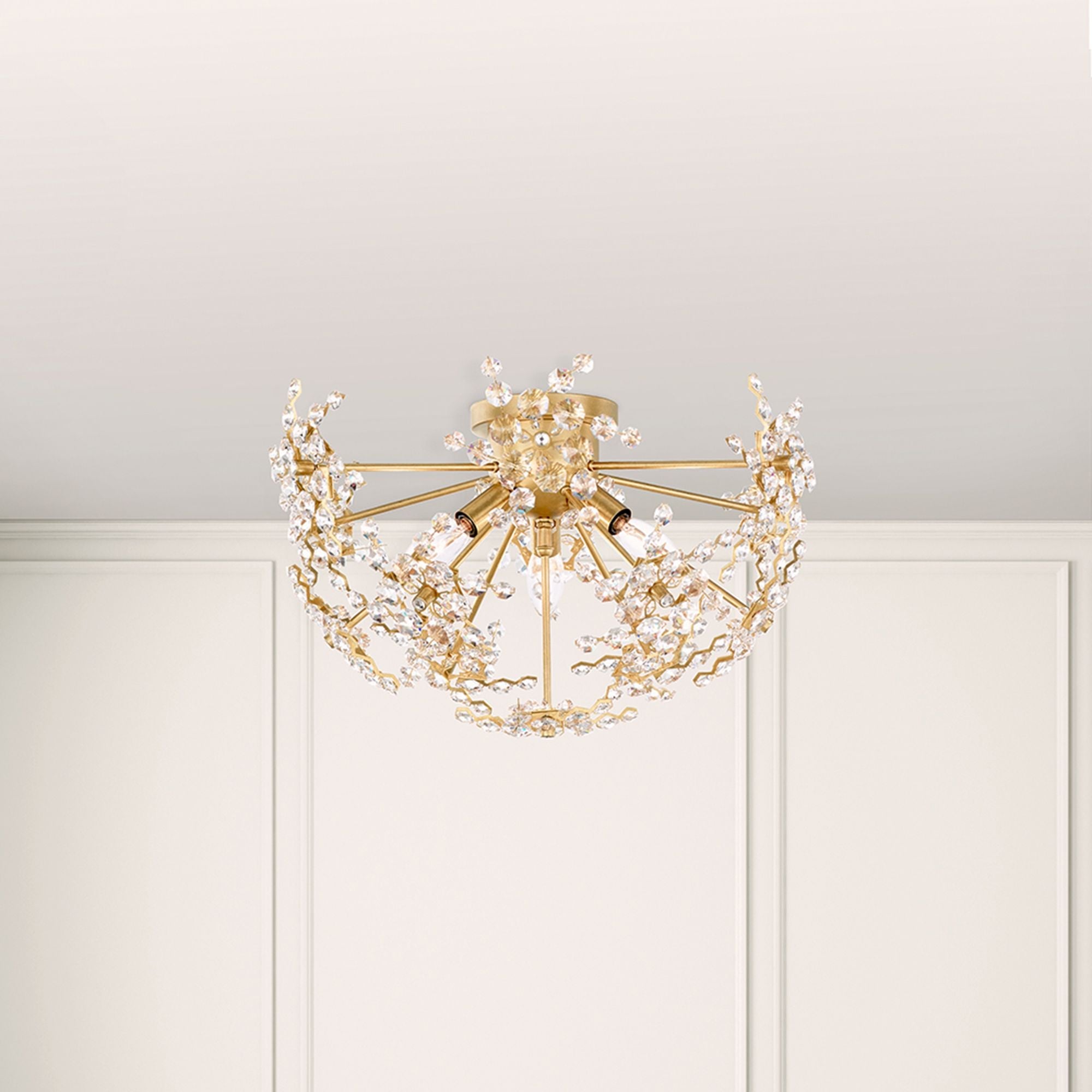 Esteracae 11"H X 3-Light Crystal Mount Chandelier
