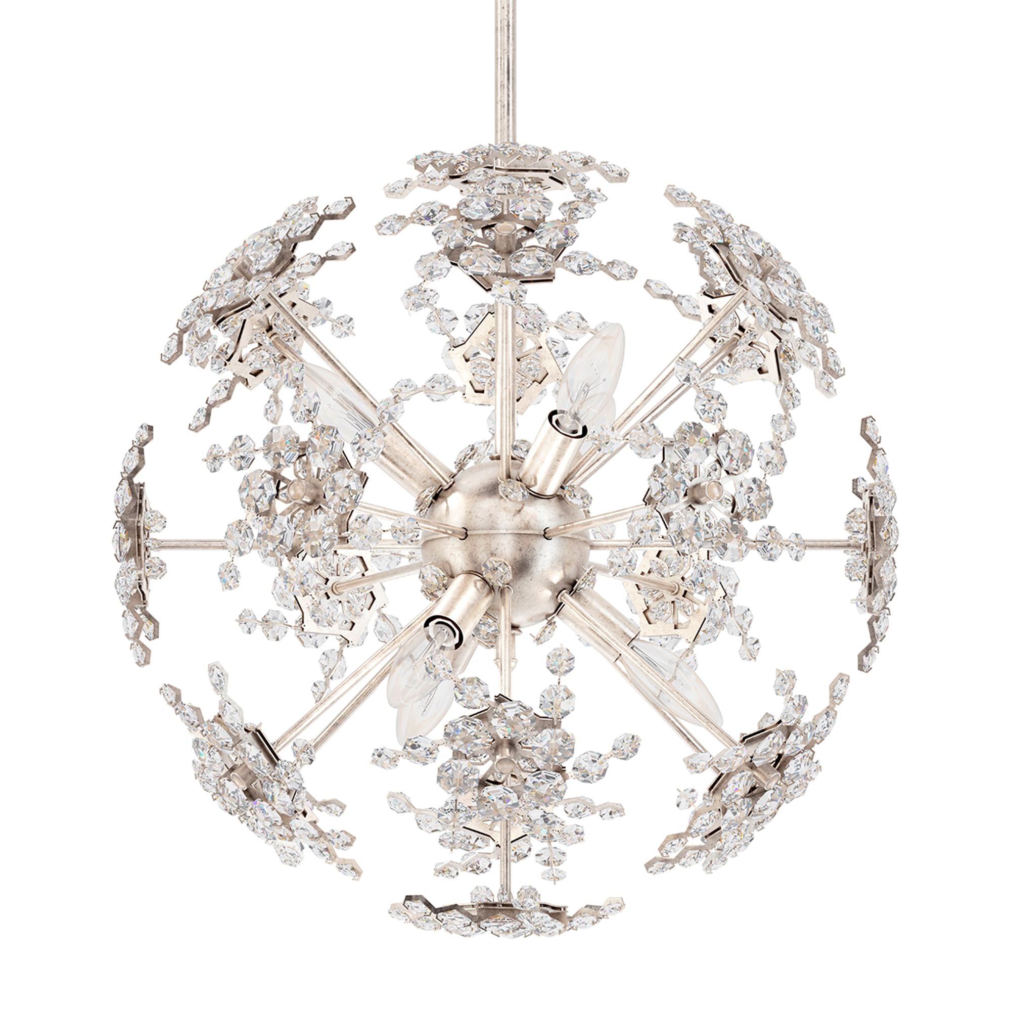 Esteracae 18"H X 6-Light Crystal Pendant in Silver
