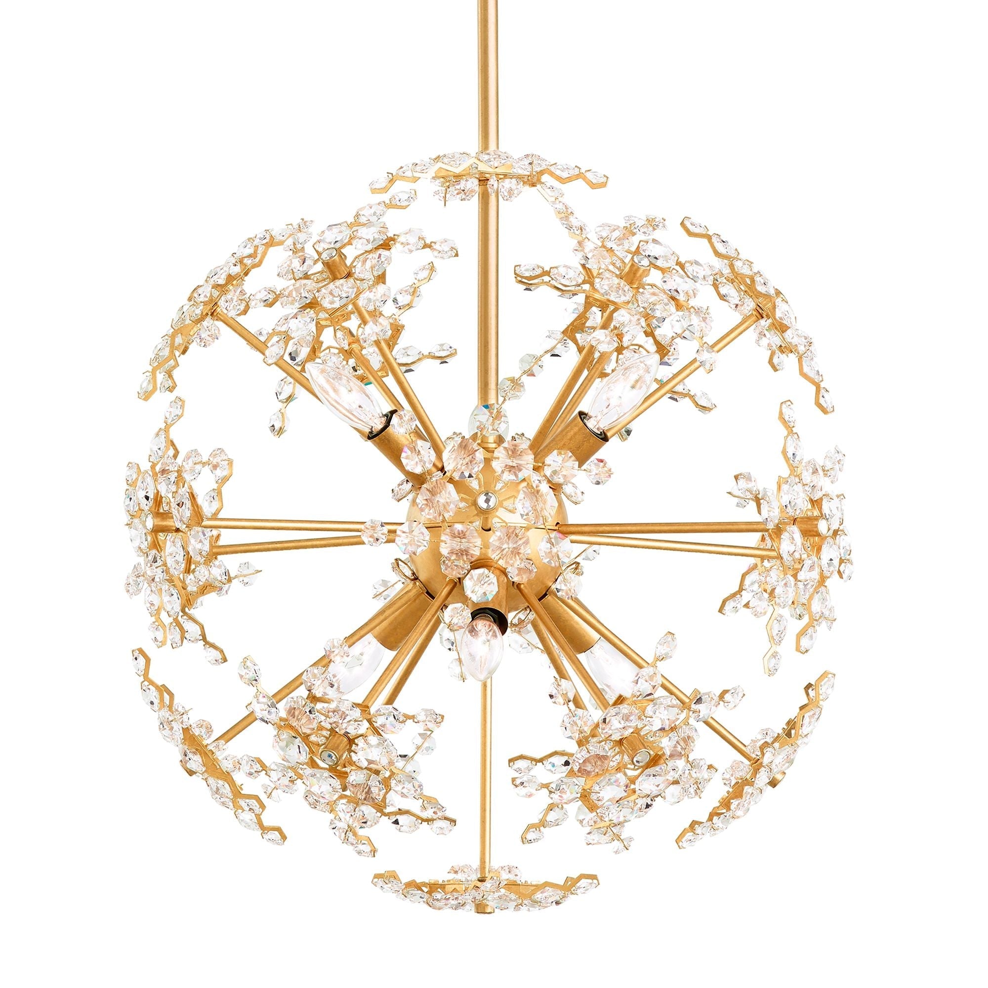 Esteracae 18"H X 6-Light Crystal Pendant in Gold