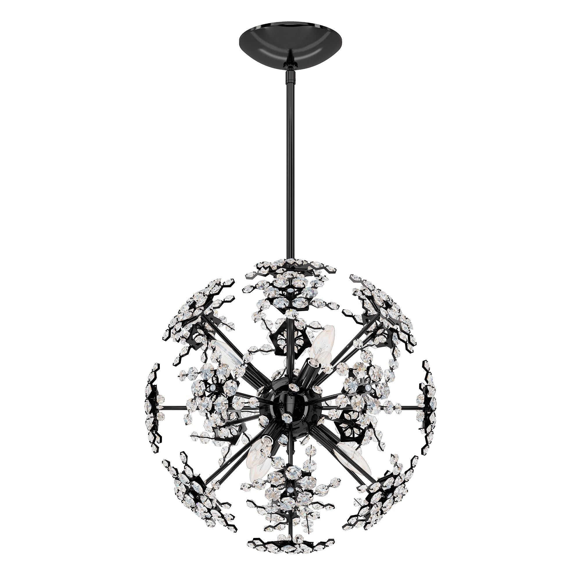 Esteracae 18"H X 6-Light Crystal Pendant in Jet