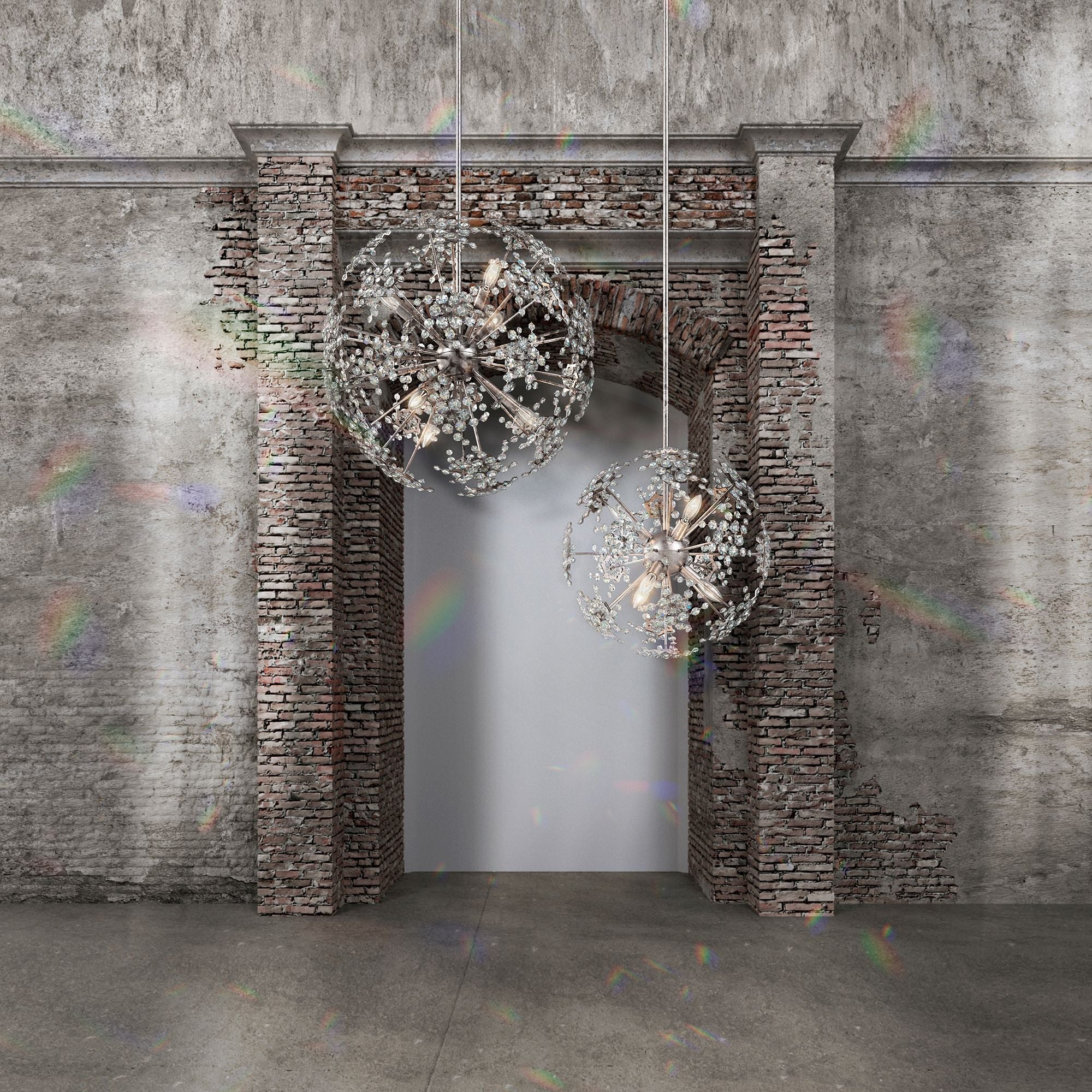 Esteracae 24"H X 6-Light Crystal Pendant in Gold