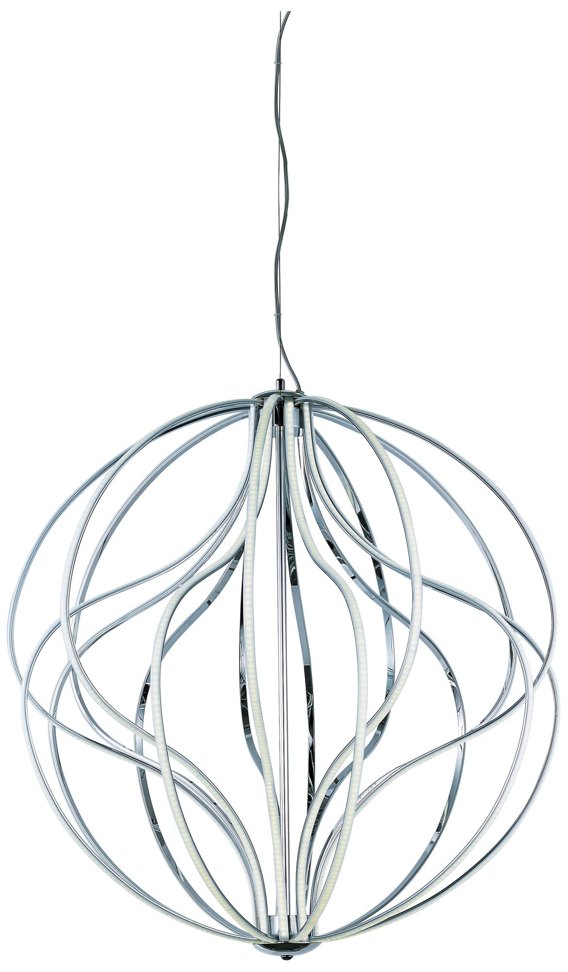 Aura Chrome 31" LED Open Globe Modern Chandelier