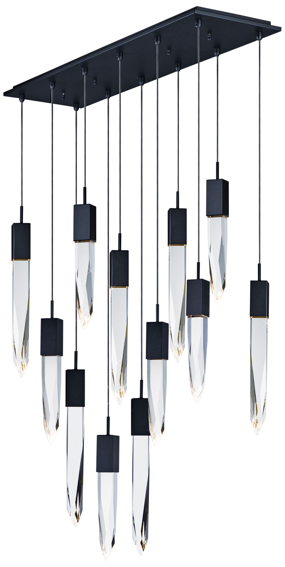 Quartz 39.25"W Black 6-LED Kitchen Linear Pendant