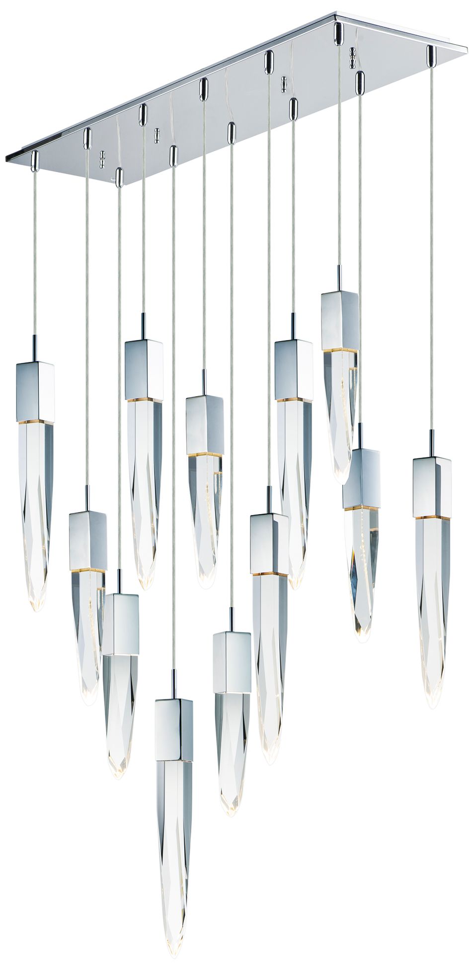 Quartz 39.25"W Nickel LED Kitchen Island Light Pendant