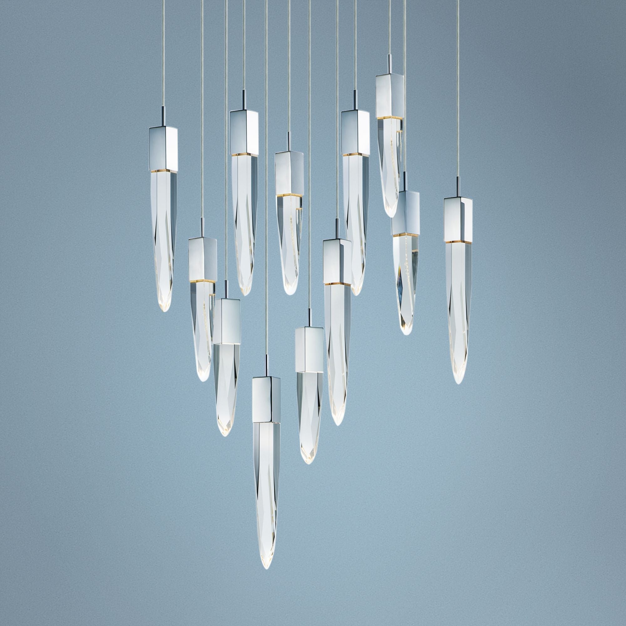 Quartz 39.25"W Nickel LED Kitchen Island Light Pendant