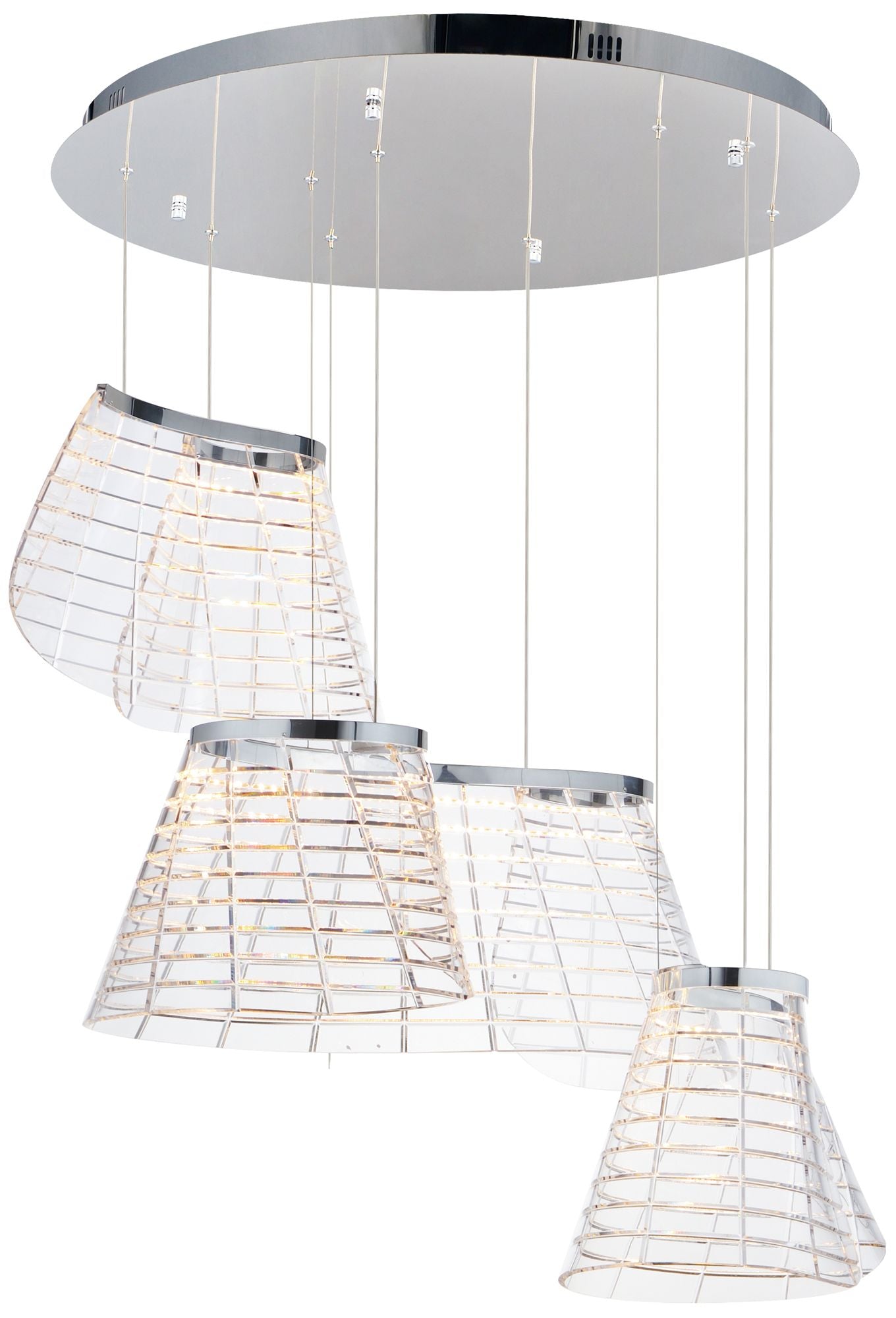 Tartan 23.5" Wide Polished Chrome 3-Light Chandelier