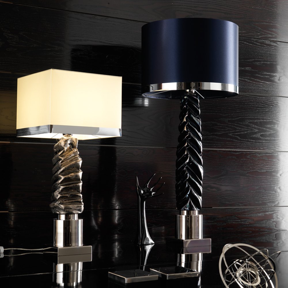 Exclusive Italian Glazed Majolica Table Light, Bedside Table Lamp, detail 5