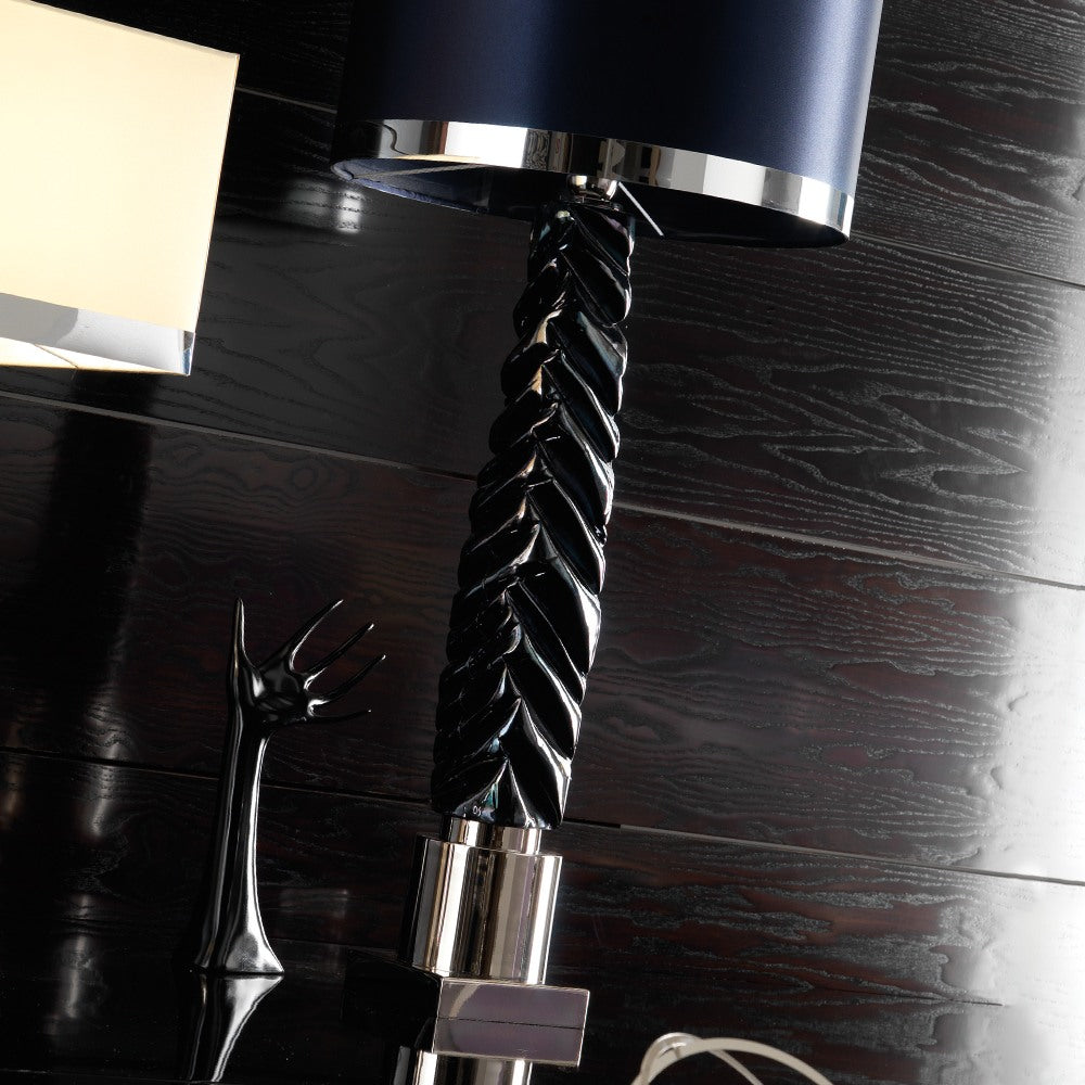 Exclusive Italian Glazed Majolica Table Light, Bedside Table Lamp, detail 6