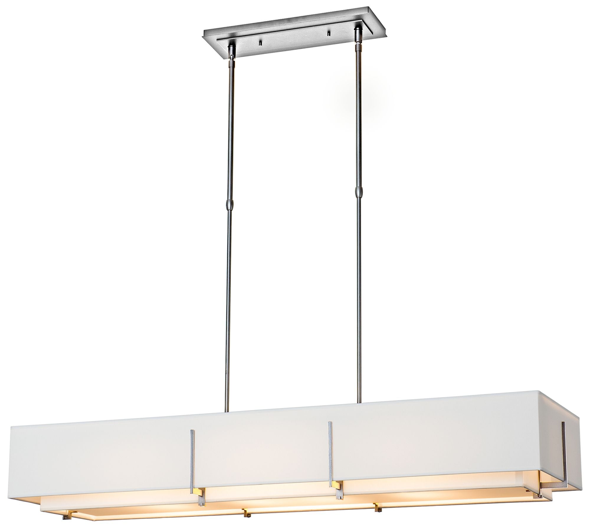 Exos Rectangular Sterling Shades Chandelier
