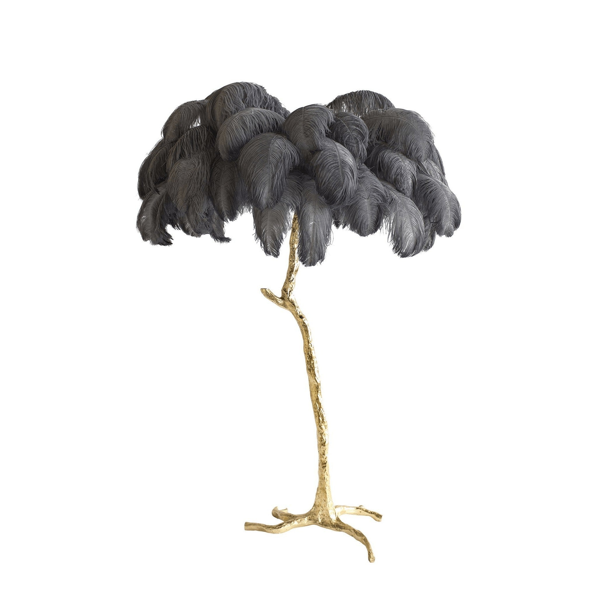 Feathered Elegance Brass Floor Lamp detail view 100