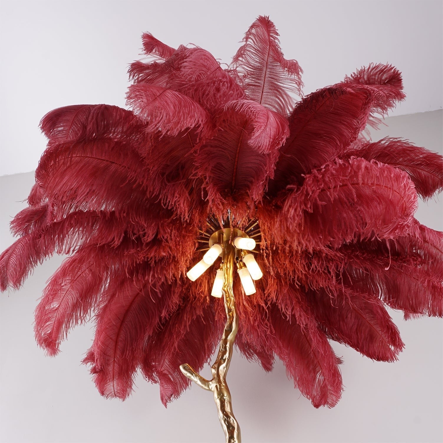 Feathered Elegance Brass Floor Lamp detail view 129
