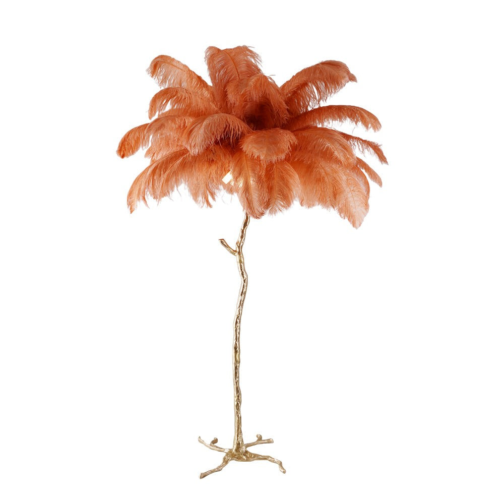 Feathered Elegance Brass Floor Lamp detail view 136