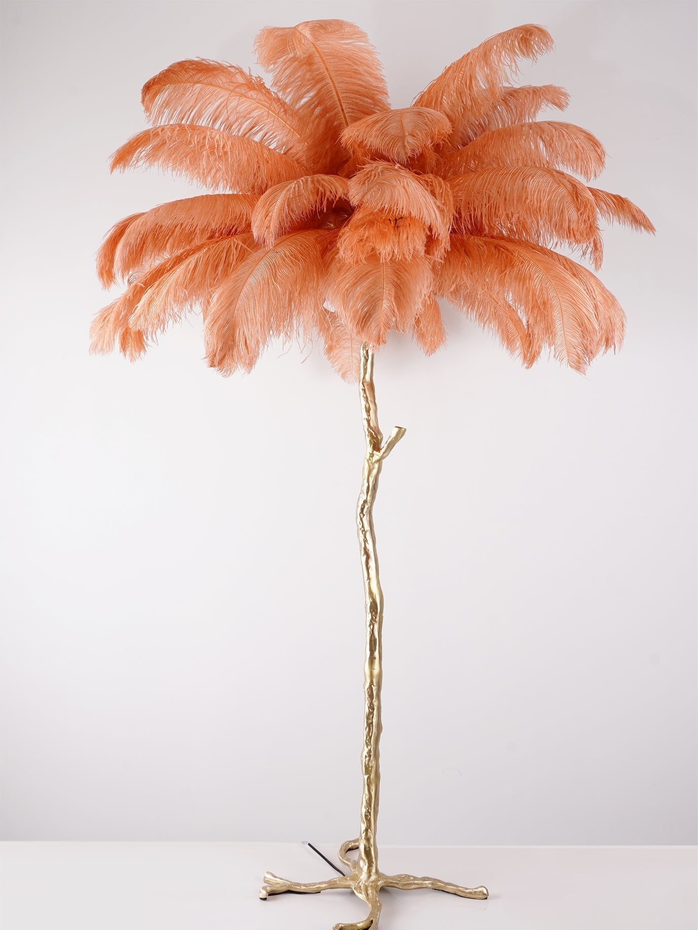 Feathered Elegance Brass Floor Lamp detail view 139