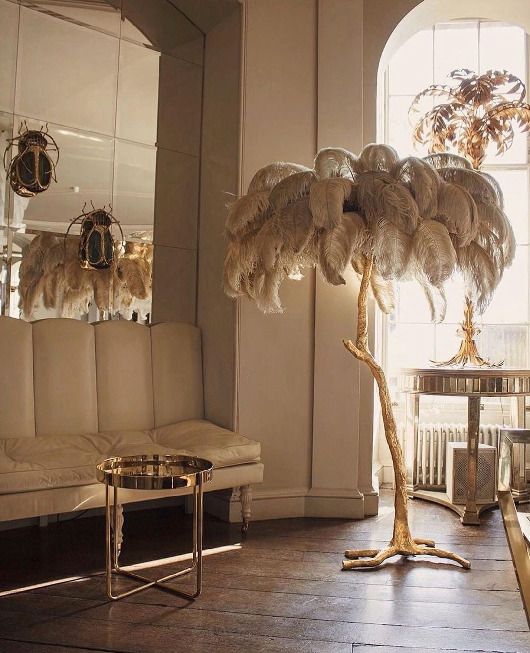 Feathered Elegance Brass Floor Lamp detail view 151