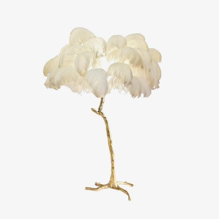 Feathered Elegance Brass Floor Lamp detail view 2