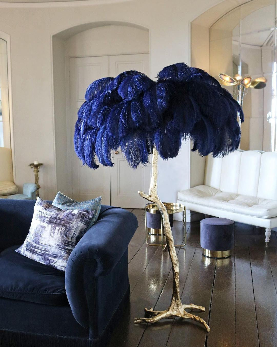 Feathered Elegance Brass Floor Lamp detail view 65