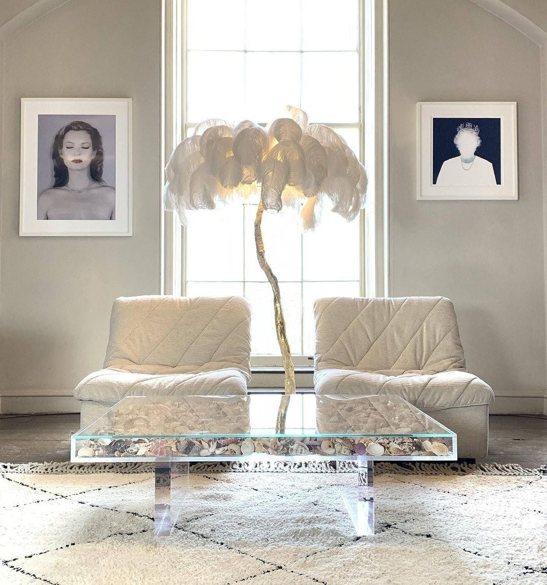 Feathered Elegance Brass Floor Lamp detail view 66