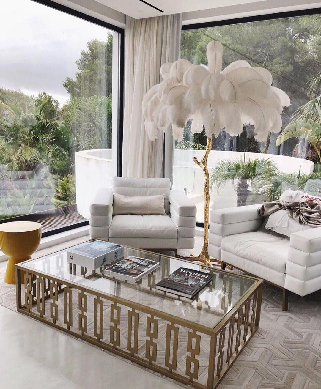 Feathered Elegance Brass Floor Lamp detail view 69