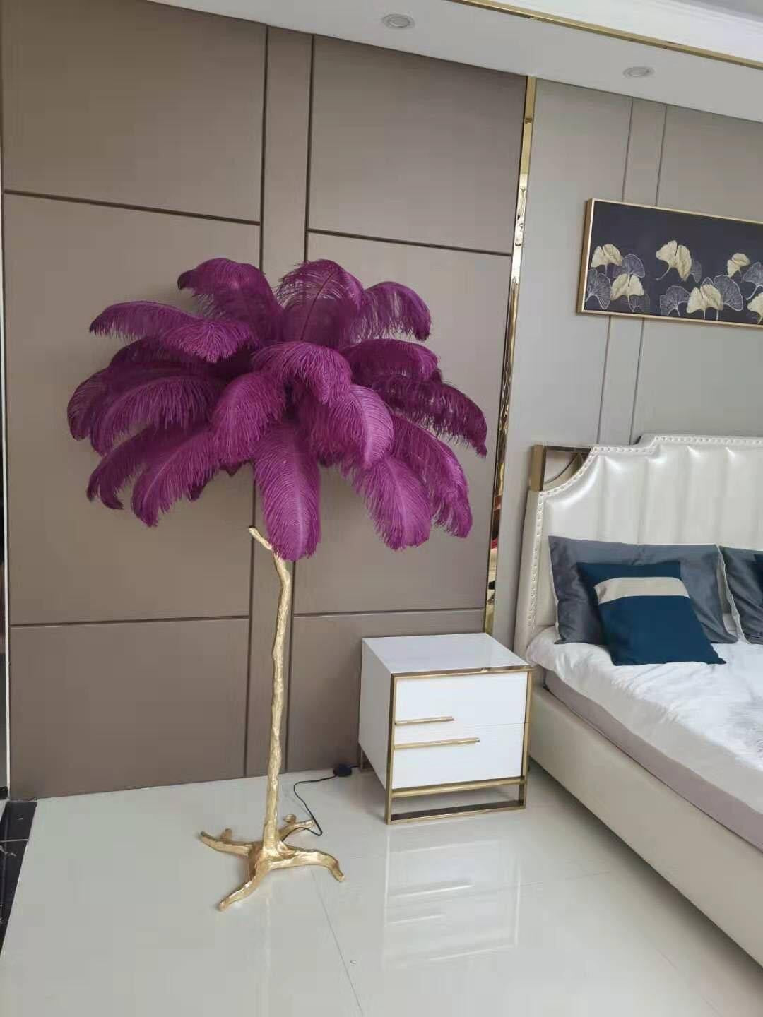 Feathered Elegance Brass Floor Lamp detail view 76