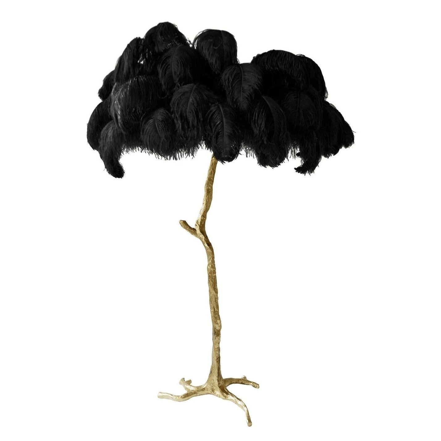 Feathered Elegance Brass Floor Lamp detail view 7
