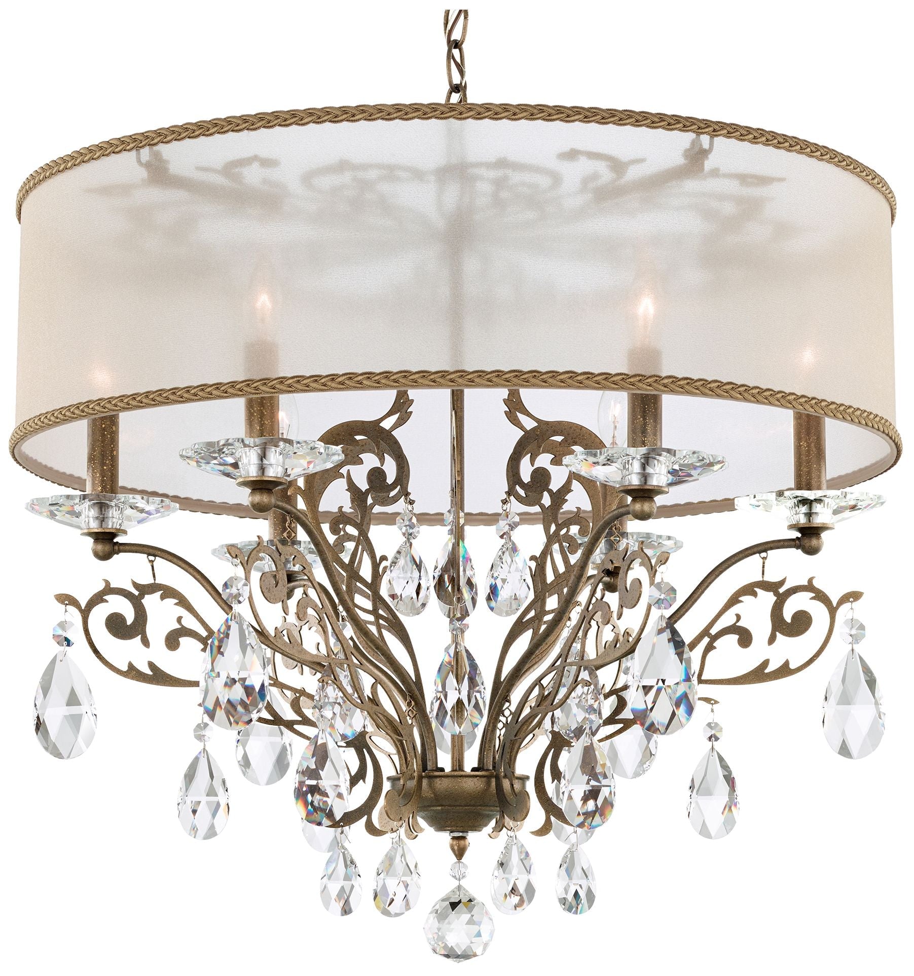 Filigrae 22"H X 6-Light Crystal Chandelier in Gold