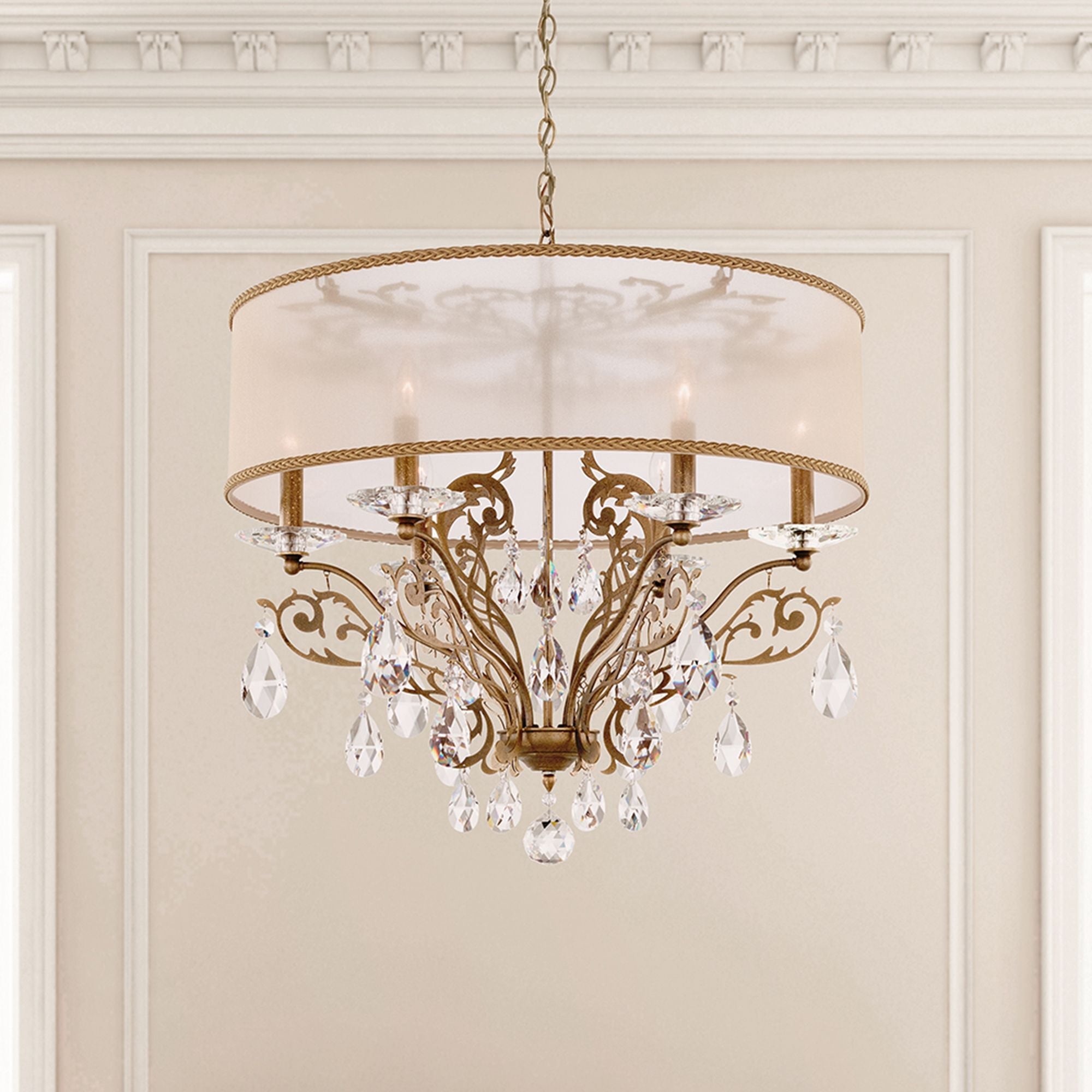 Filigrae 22"H X 6-Light Crystal Chandelier in Gold