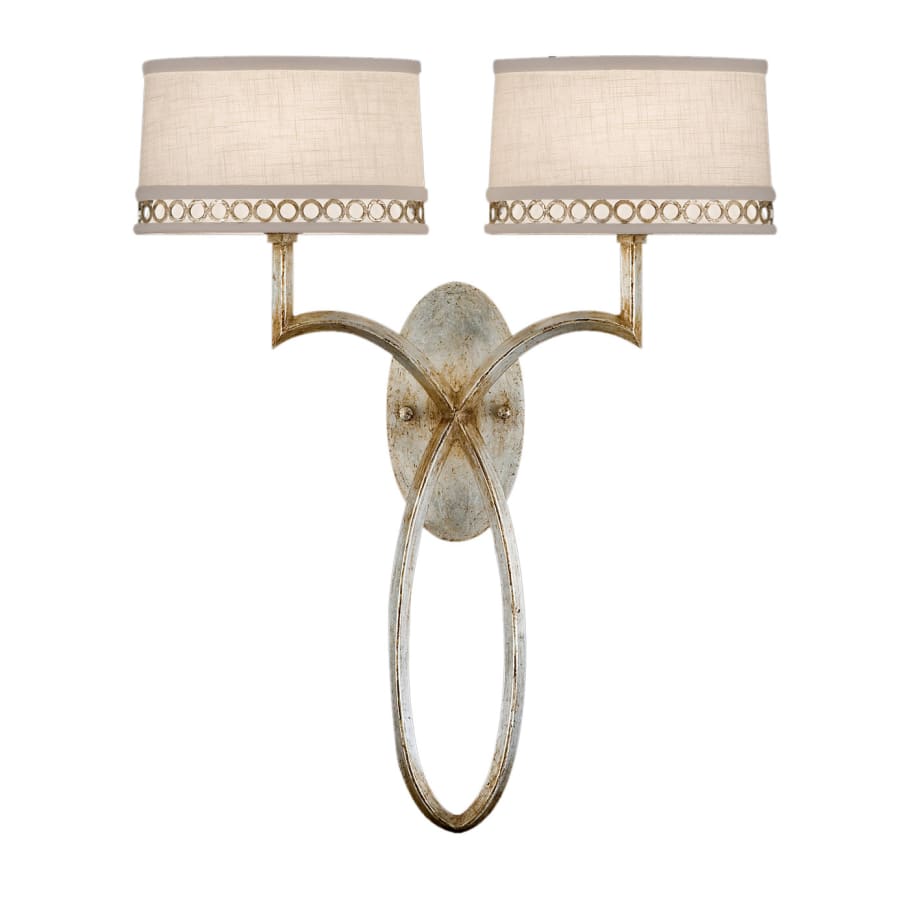 Allegretto Silver Two-Light Wall Sconce with White