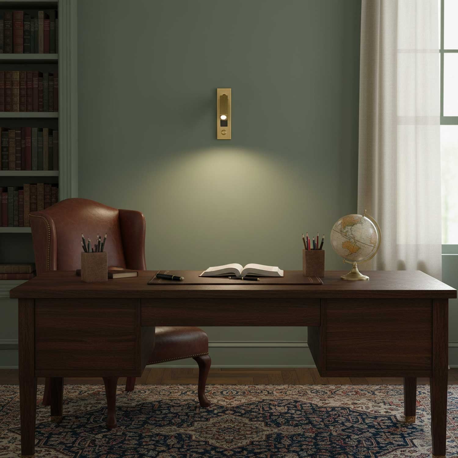 Flush-Fold Bedside Reading Light Wall Sconce