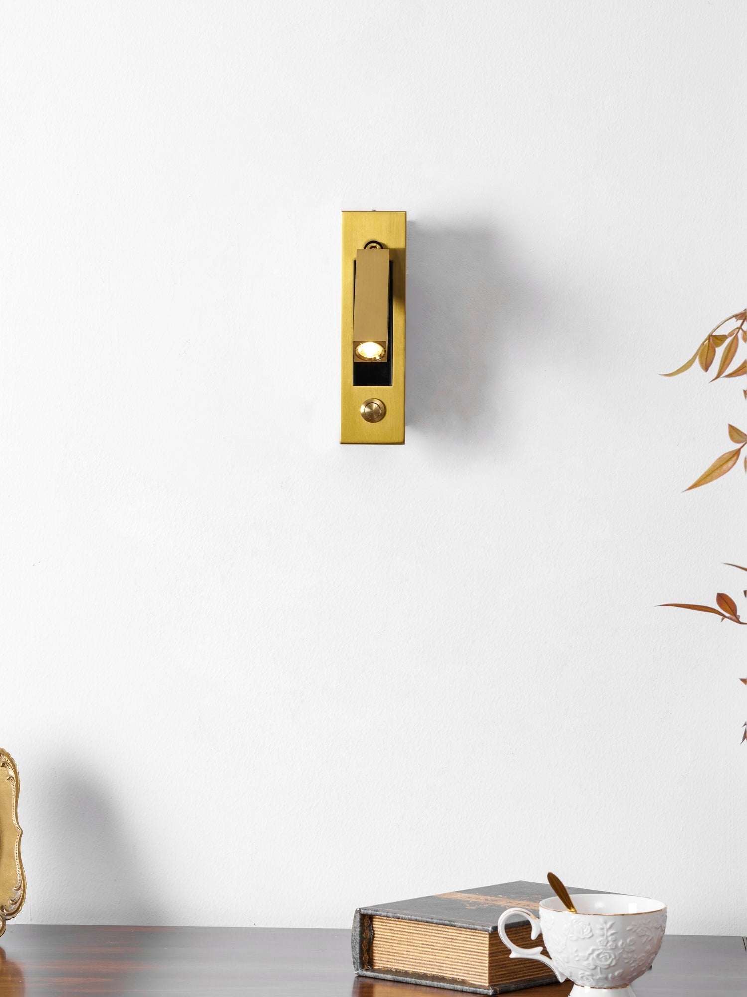 Flush-Fold Bedside Reading Light Wall Sconce