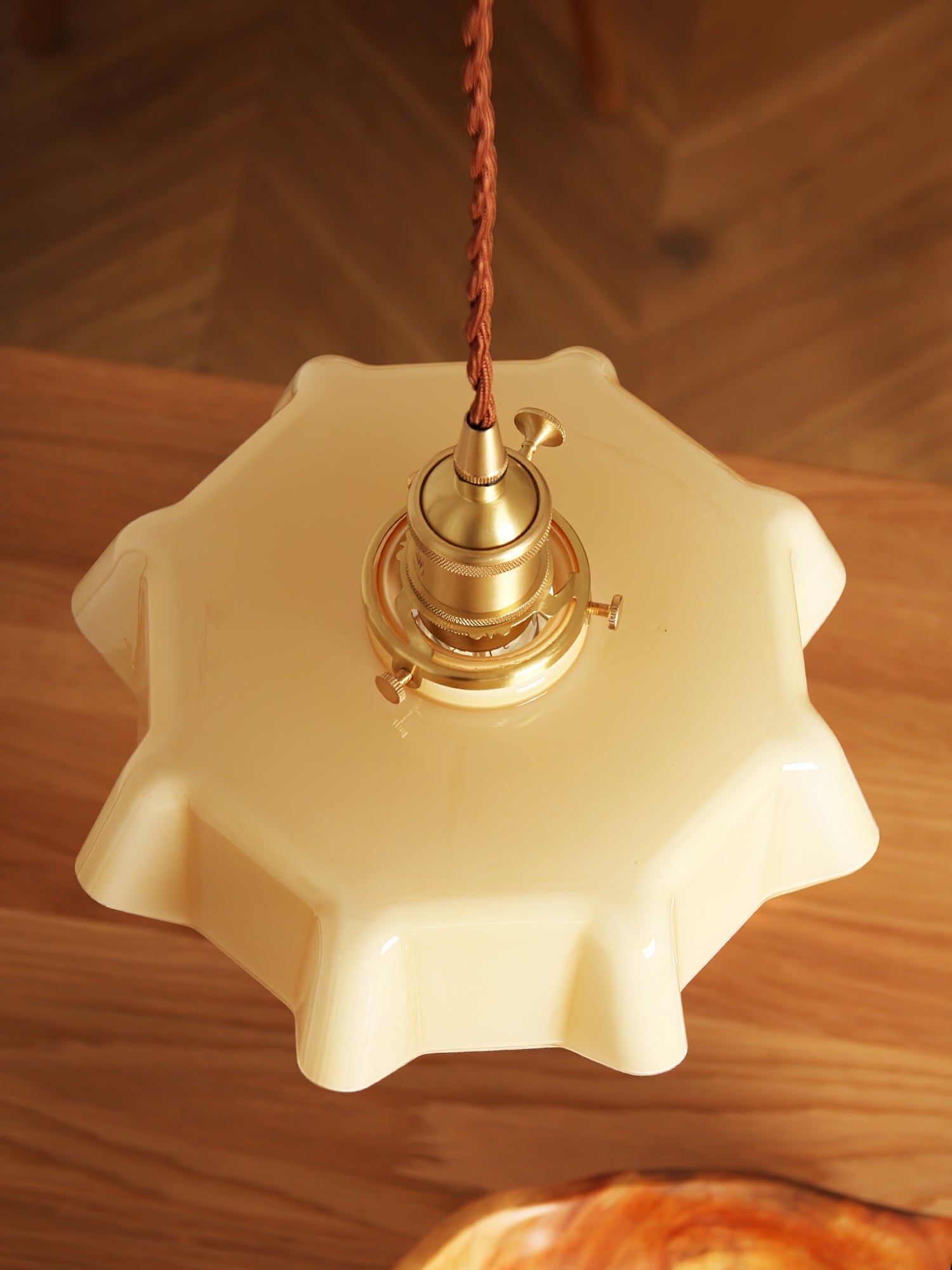French Pleated Ceramic Pendant