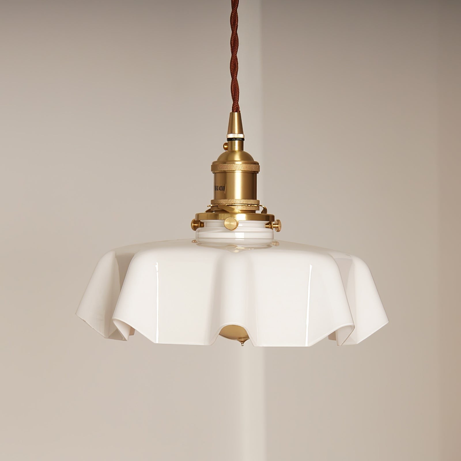 French Pleated Ceramic Pendant
