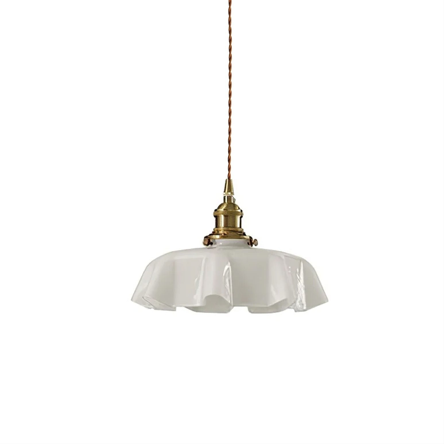 French Pleated Ceramic Pendant