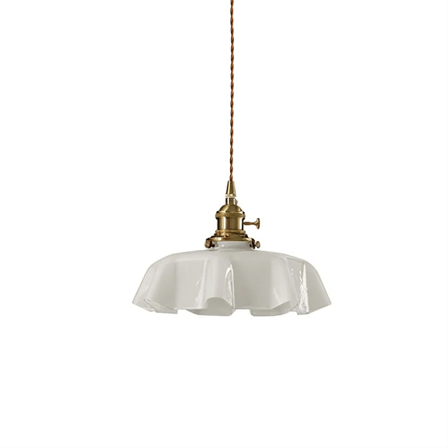 French Pleated Ceramic Pendant