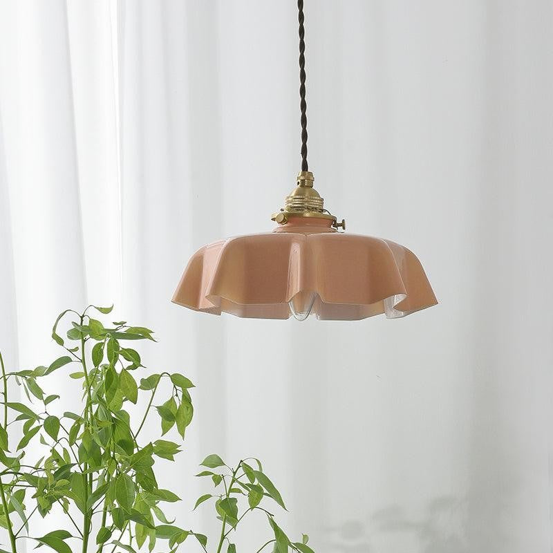 French Pleated Ceramic Pendant