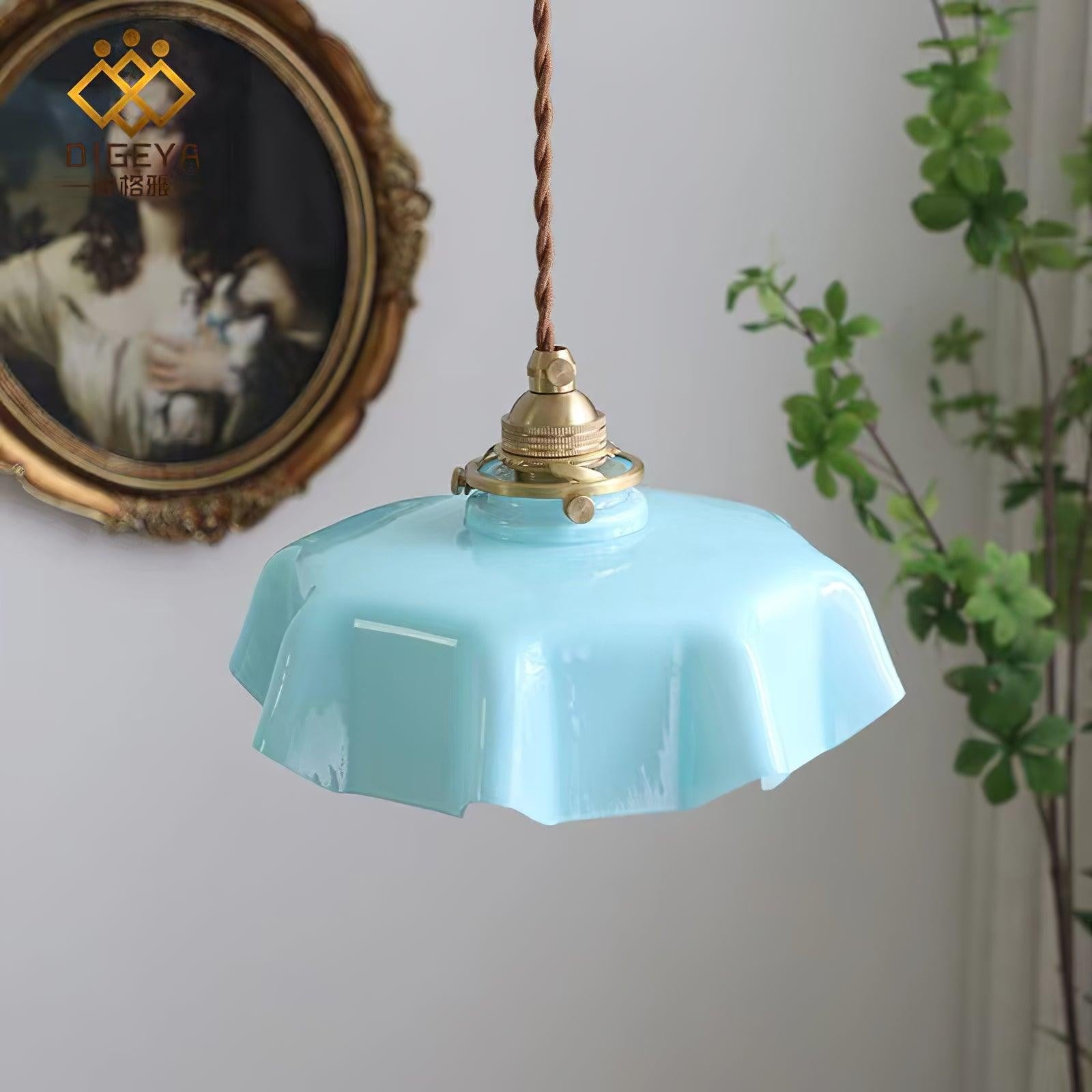 French Pleated Ceramic Pendant