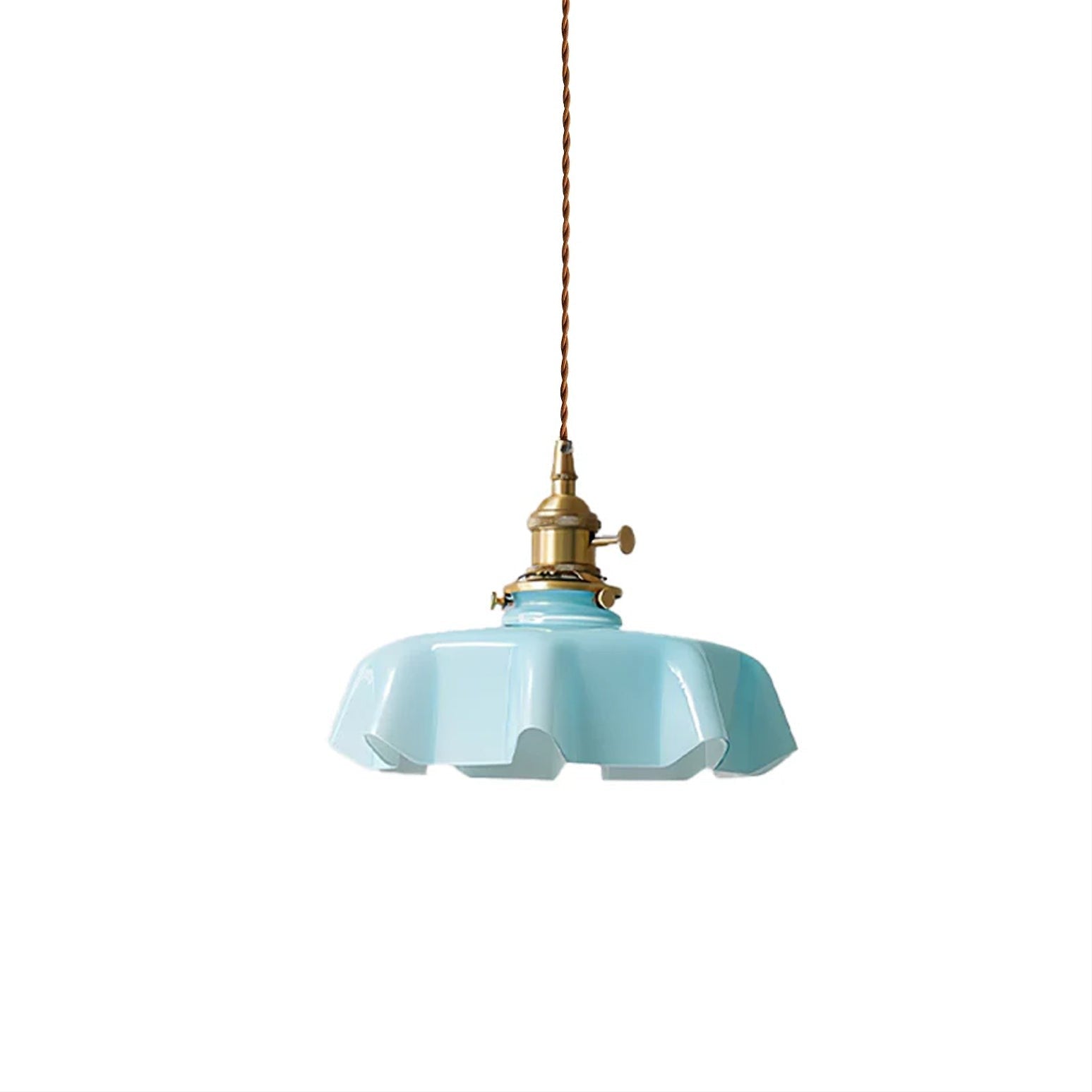 French Pleated Ceramic Pendant