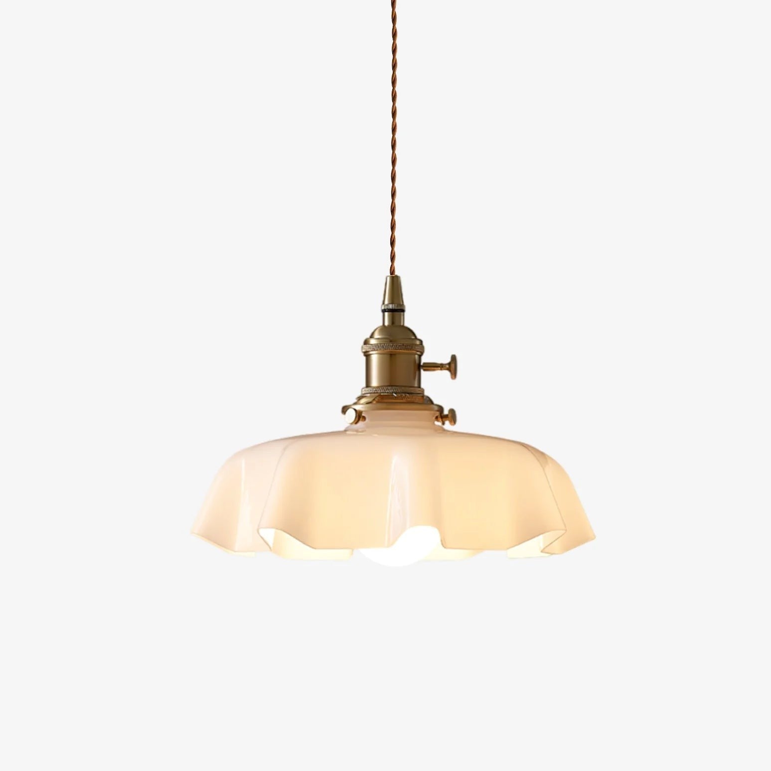 French Pleated Ceramic Pendant