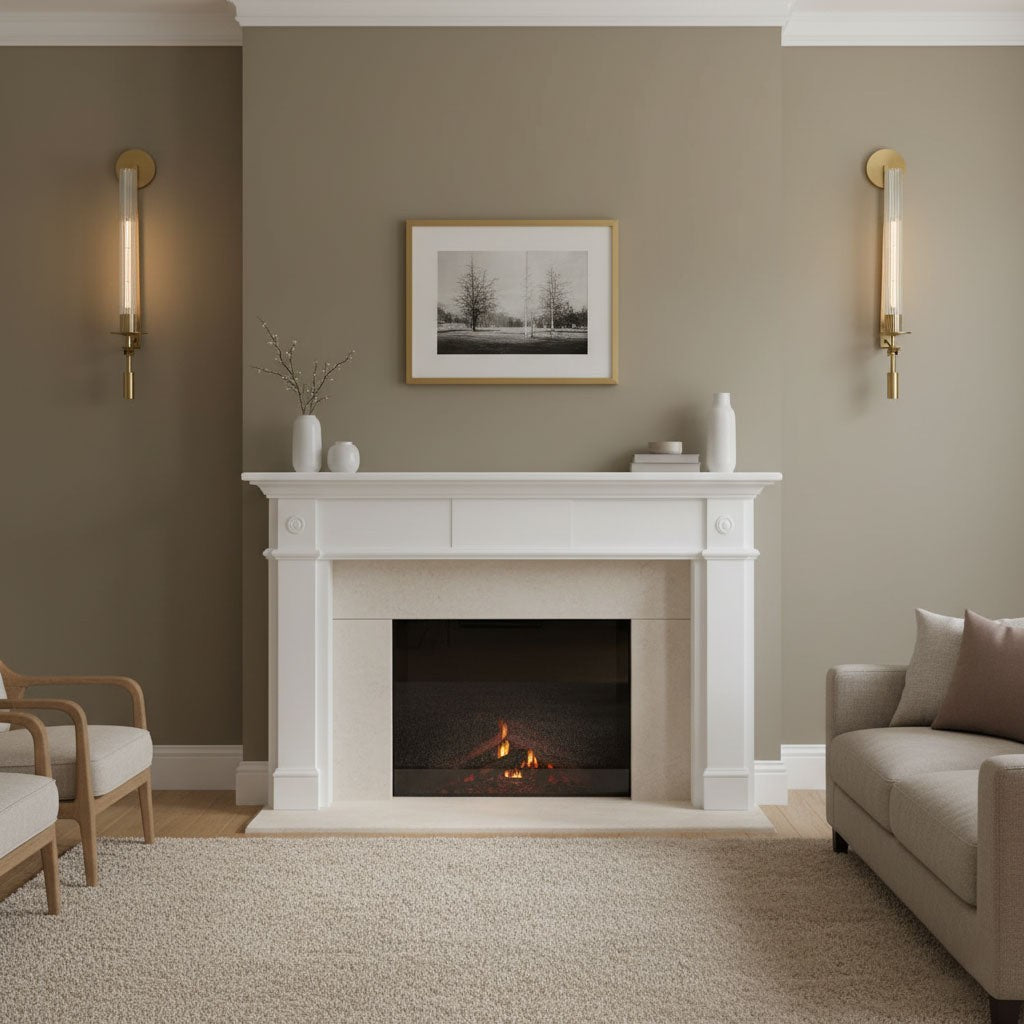 French Ribbed Glass Wall Light