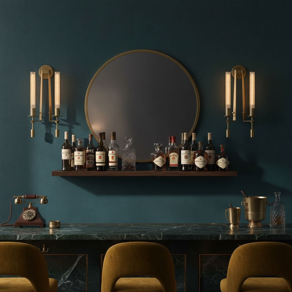 French Ribbed Glass Wall Light