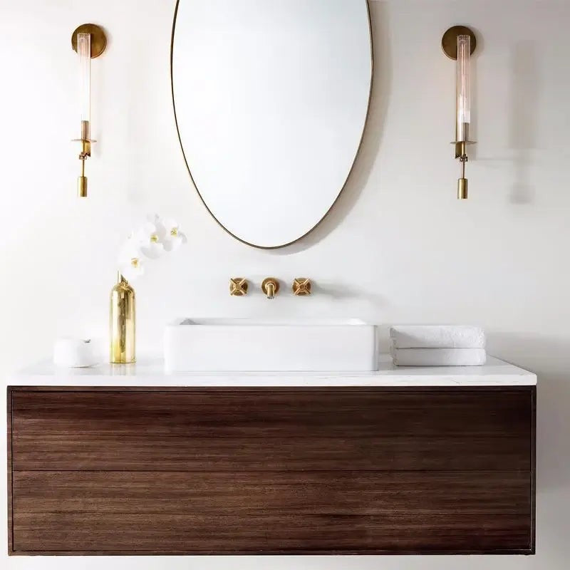 French Ribbed Glass Wall Light