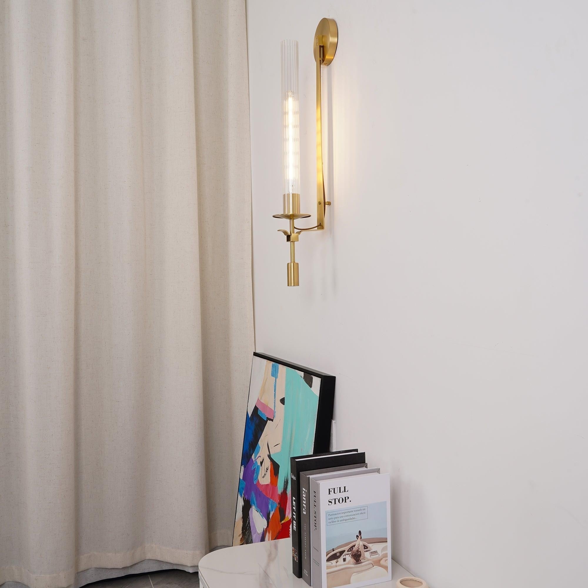 French Ribbed Glass Wall Light