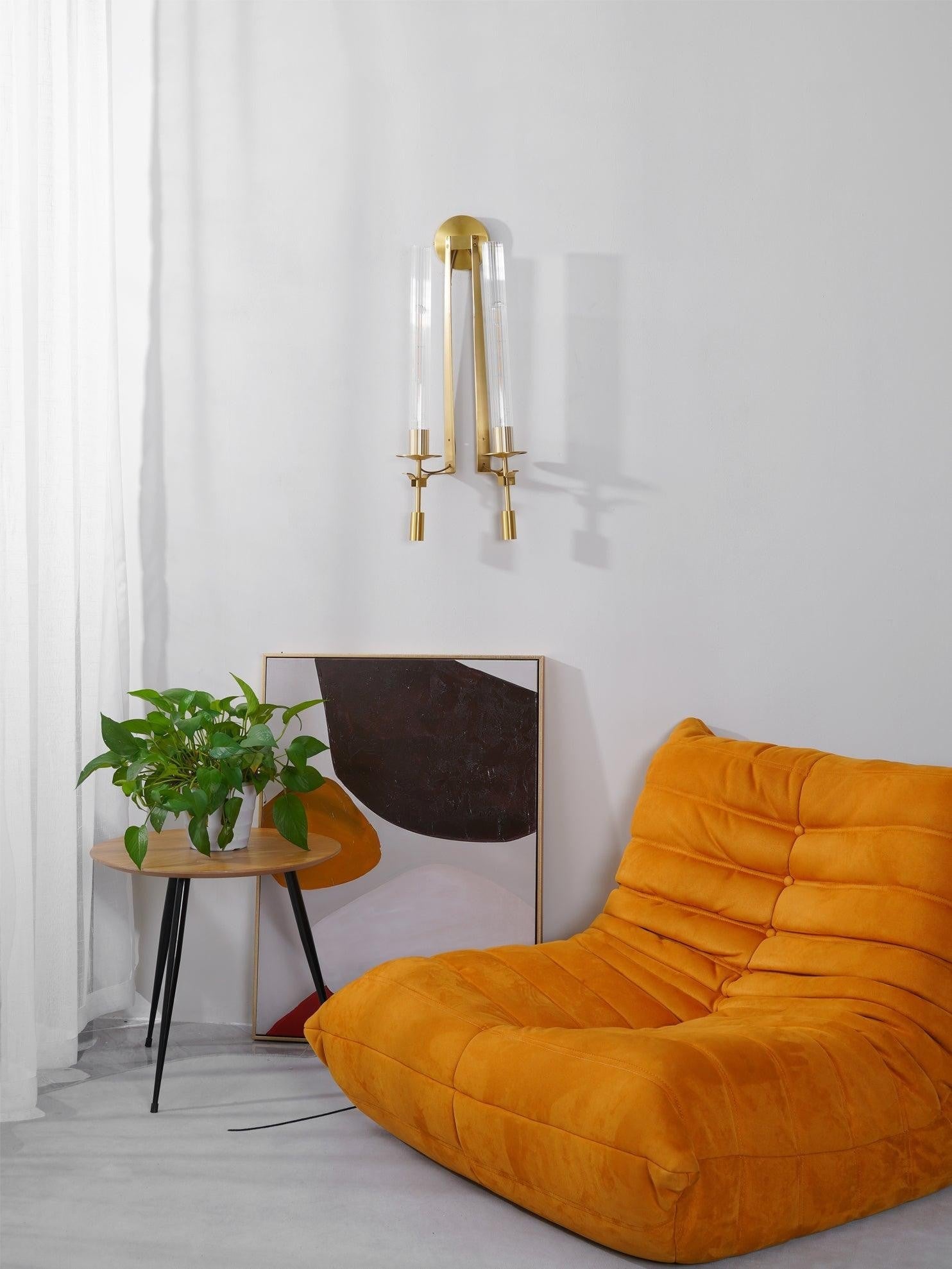 French Ribbed Glass Wall Light