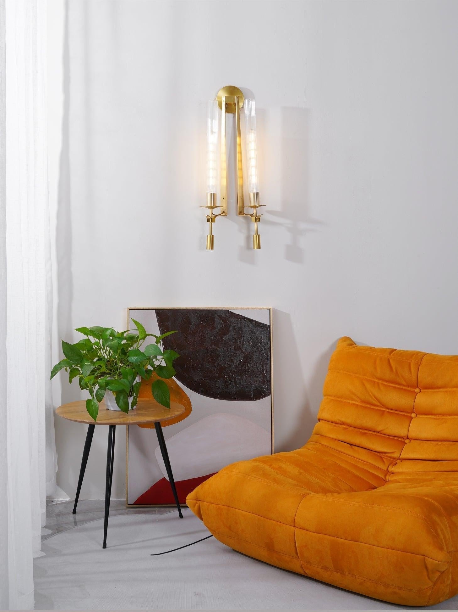 French Ribbed Glass Wall Light