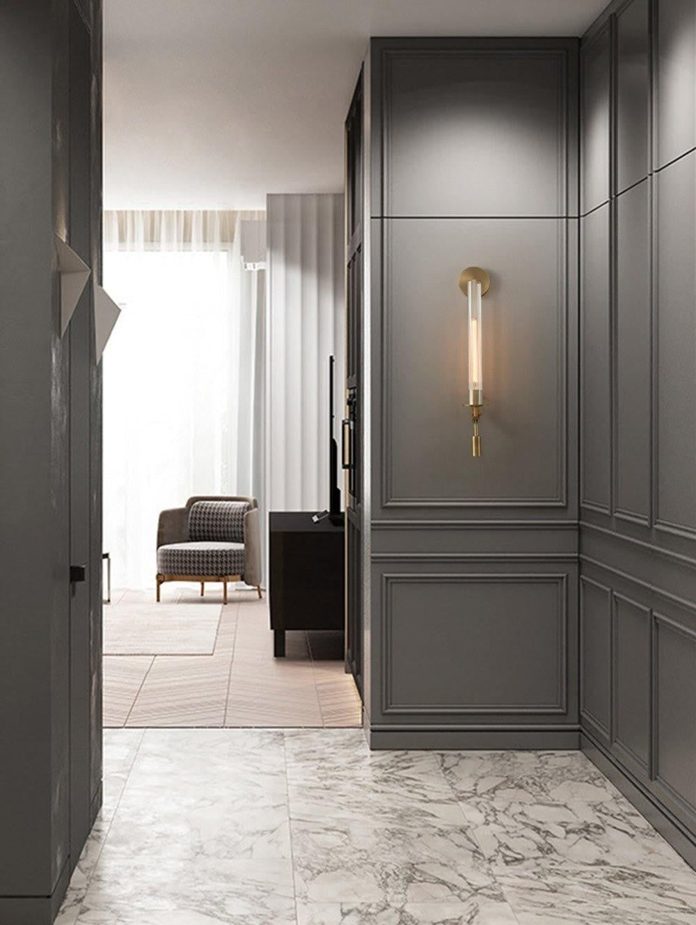French Ribbed Glass Wall Light