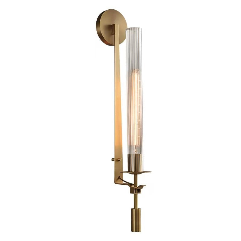 French Ribbed Glass Wall Light