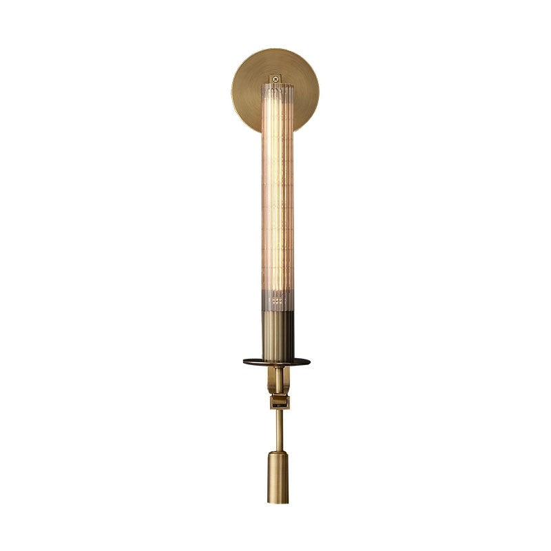French Ribbed Glass Wall Light